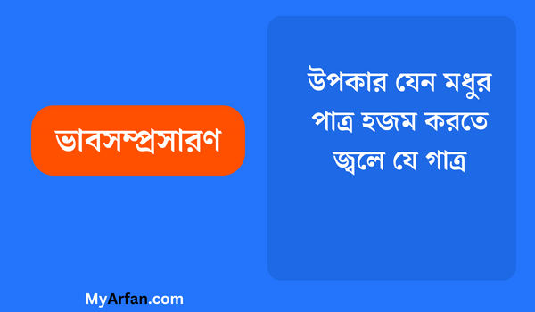 উপকার যেন মধুর পাত্র হজম করতে জ্বলে যে গাত্র - ভাবসম্প্রসারণ