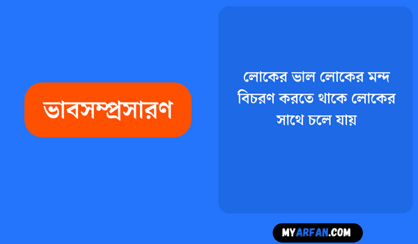 লোকের ভাল লোকের মন্দ বিচরণ করতে থাকে লোকের সাথে চলে যায়, কীর্তি ও অকীর্তি জগতে - ভাবসম্প্রসারণ