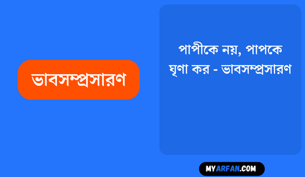 পাপীকে নয়, পাপকে ঘৃণা কর - ভাবসম্প্রসারণ