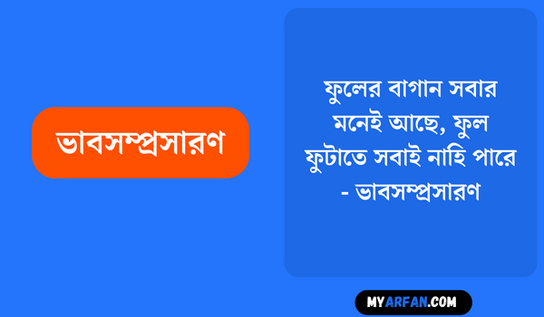 ফুলের বাগান সবার মনেই আছে, ফুল ফুটাতে সবাই নাহি পারে - ভাবসম্প্রসারণ