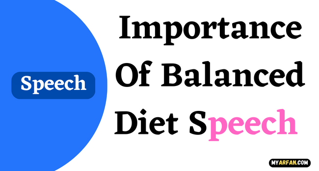 Importance Of Balanced Diet Speech